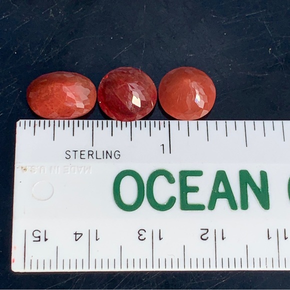 8.54Ct Natural Reddish Orange Andesine Labradorite Congo Lot - Picture 14 of 17